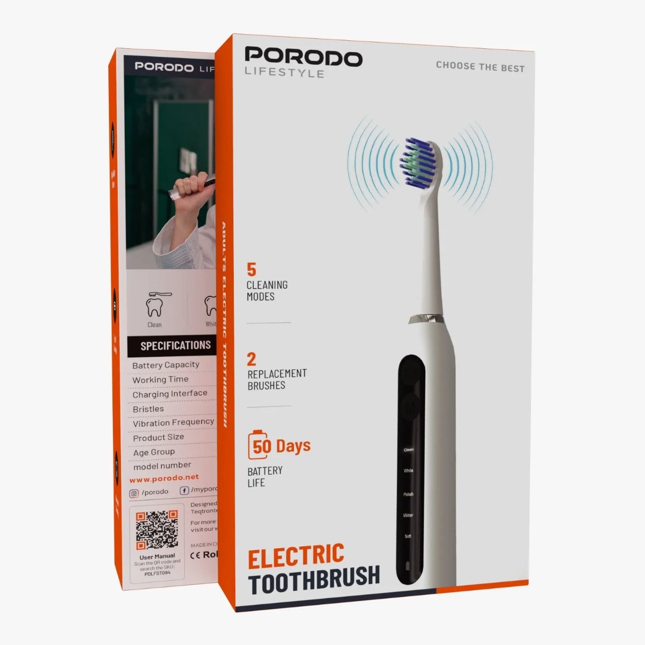 مسواک شارژی (Electric Toothbrush) از برند Porodo Lifestyle